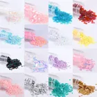 10g на возраст от 2 до 6 лет мм симфония прозрачные матовые с круглыми стразами коробка из ПВХ с матовым порытием для сыпучих одежда, расшитая блестками, аксессуары для ногтей стразами, блестками, пайетками
