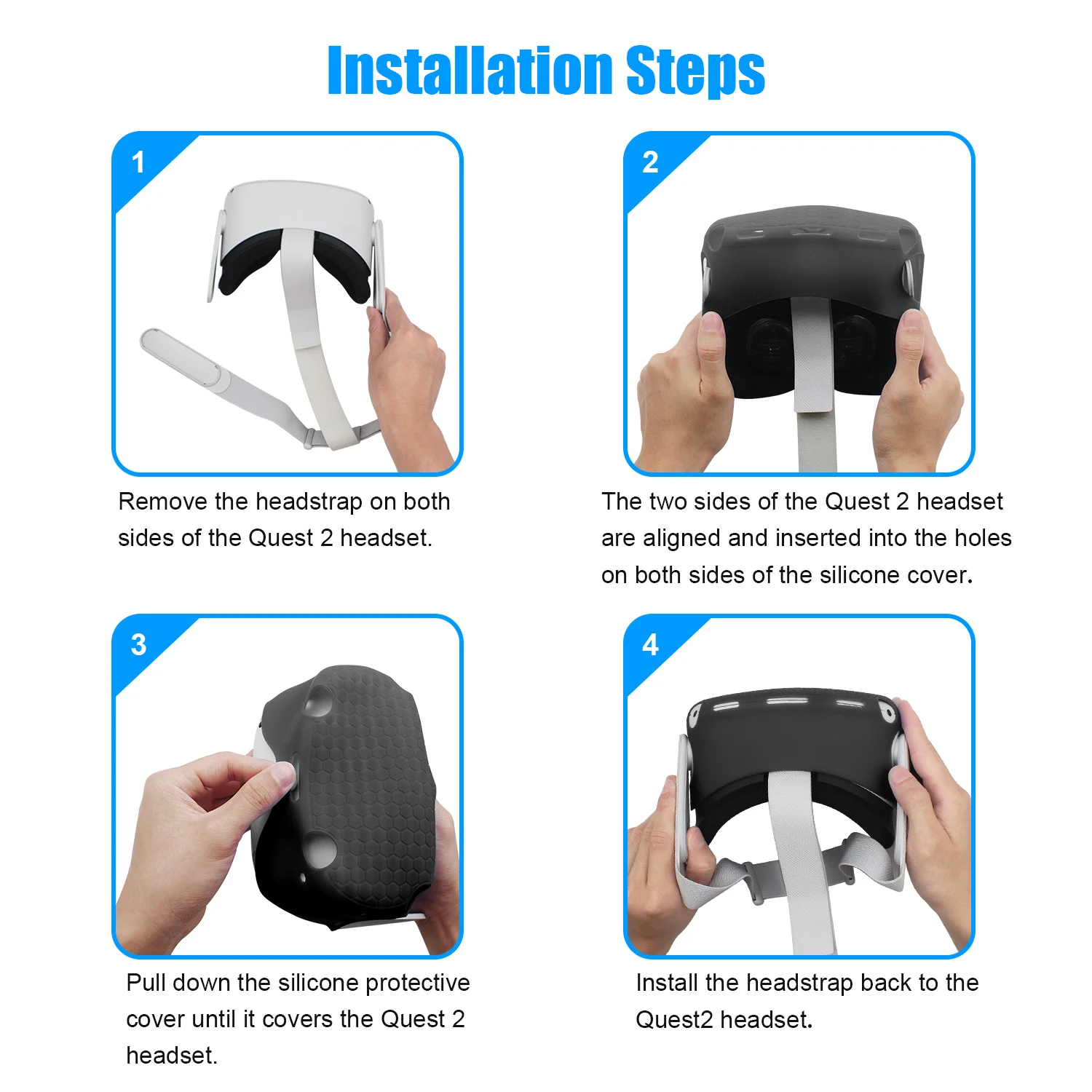 Силиконовый защитный чехол для гарнитуры Oculus Quest 2 VR оболочка на голову шлема