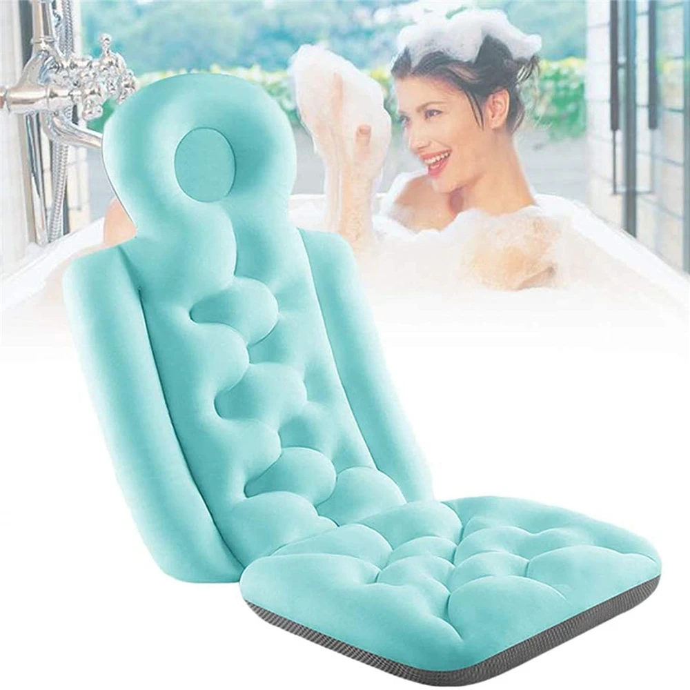 

Waterproof Bath Pillow Full Body Spa Head Rest Pillow Anti-slip Net Cushioned Waterproof Bathing Pad Neck Back Relax Adult