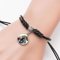 2021 mens and womens anime accessories trendy bracelet my hero academy hand woven adjustable leather cord bracelet friend gift