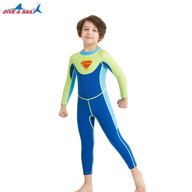 2 5 мм Детский костюм для дайвинга Lin Tai с длинным рукавом утепленный сохраняющий