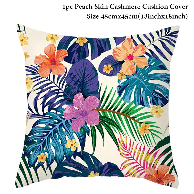 

Tropical Plant Green Leaves Floral Pillowcase Decorative Cushion Covers for Sofa DIY Printed Pillow Chair Car Cushion Home Decor