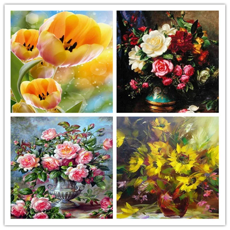 DIY Алмазная картина тюльпаны с алмазной вышивкой вышивка крестиком домашняя