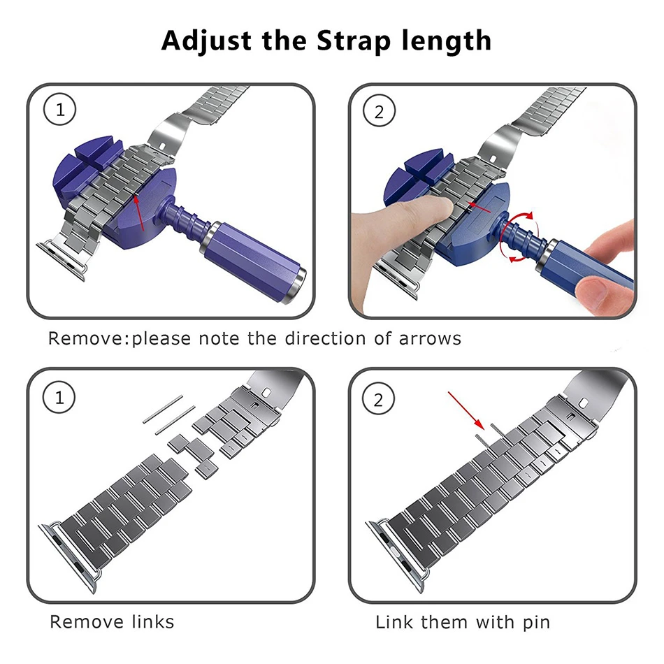 Stainless Steel Wristband for Bracelet Apple Watch 44mm band Iwatch series 5 4 3 2 1 accessories 38MM 40MM 42MM belt Loop strap