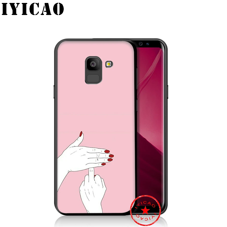 IYICAO лучший друг розовые руки мягкий чехол для телефона samsung Galaxy A9 A8 A7 J6 A6 Plus 2018 A5 A3