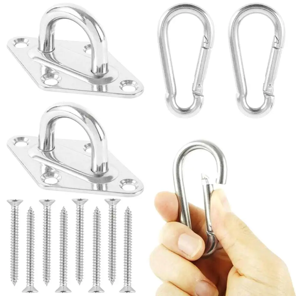 

Home Garden Heavy Duty Hammock Hanging Kit Eye Plates Ceiling Wall Mount Anchor Hooks Hanger for Hammock Swing Chair Dropshiping