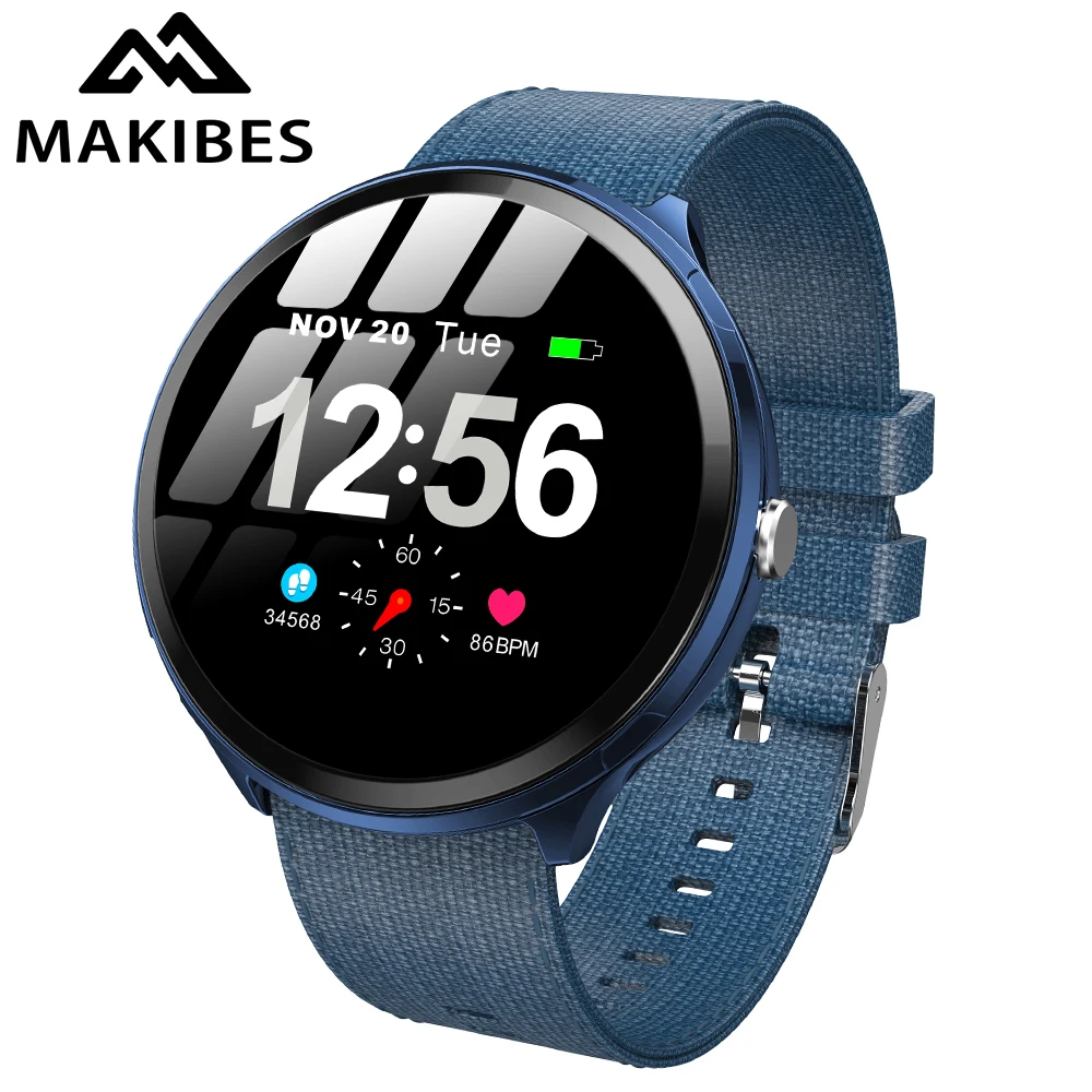 Makibes T4 Pro Men'S Smart Watch Waterproof Toughened Glass Smart Band Fashion Fitness Tracker Blood Oxygen 1.3 Inch Bracelet