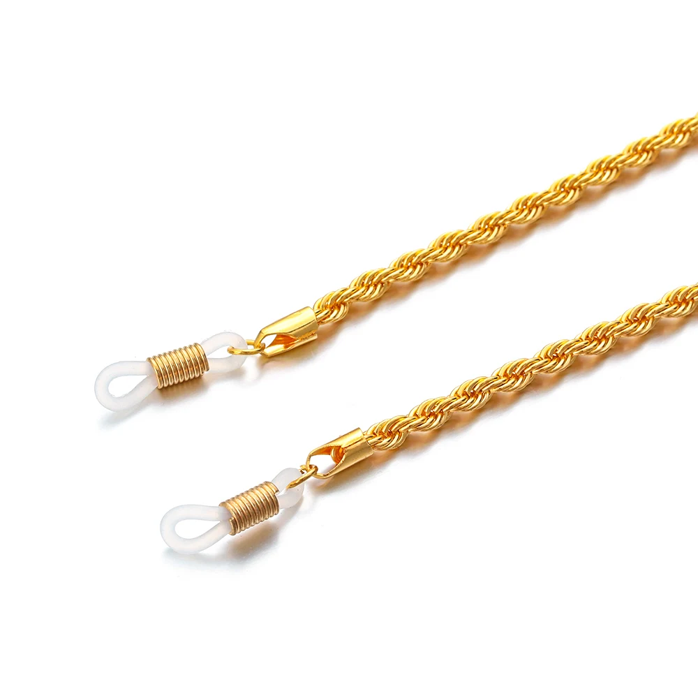 61/70 см металлический шнур для очков ремешок золотого и черного цвета модная