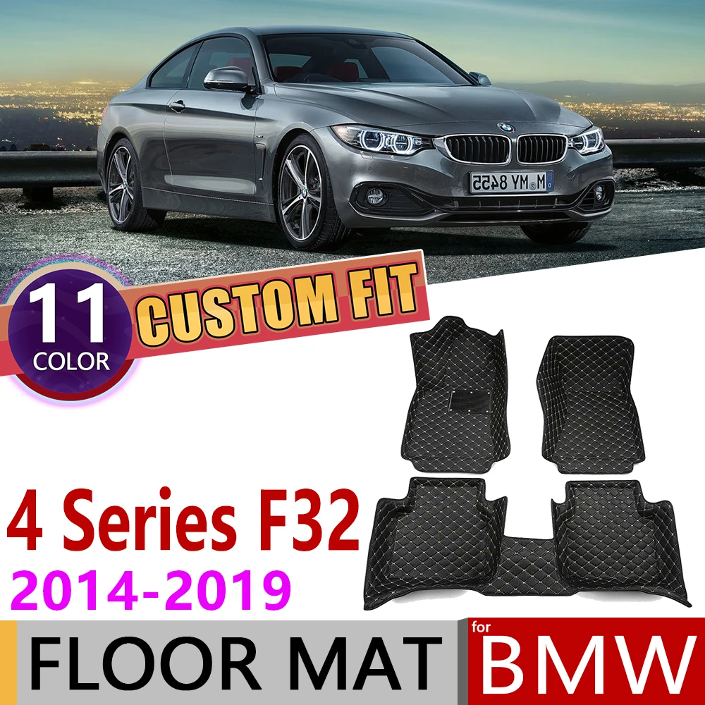 Регбийные кожанные автомобильный коврик для BMW серий 4 F32 2 купе 2014 ~ 2019 5 мест ног