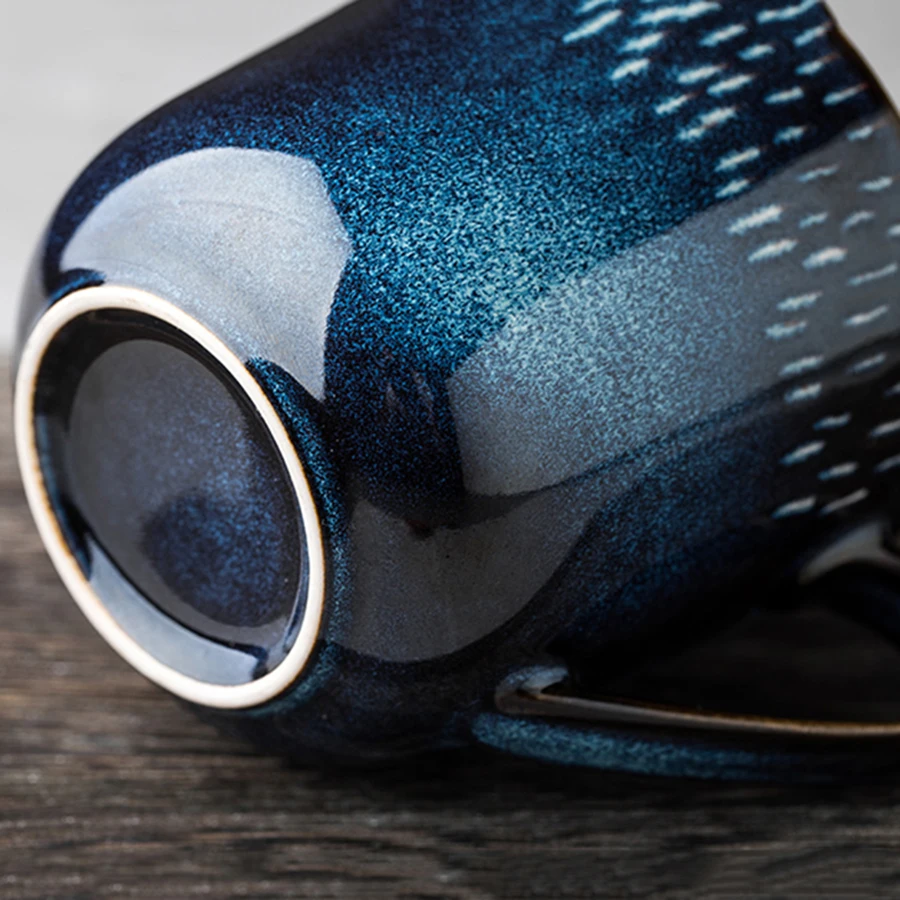 Творческий пива Кофе молоко чашки кружка чашка Caf синий роскошные Винтаж