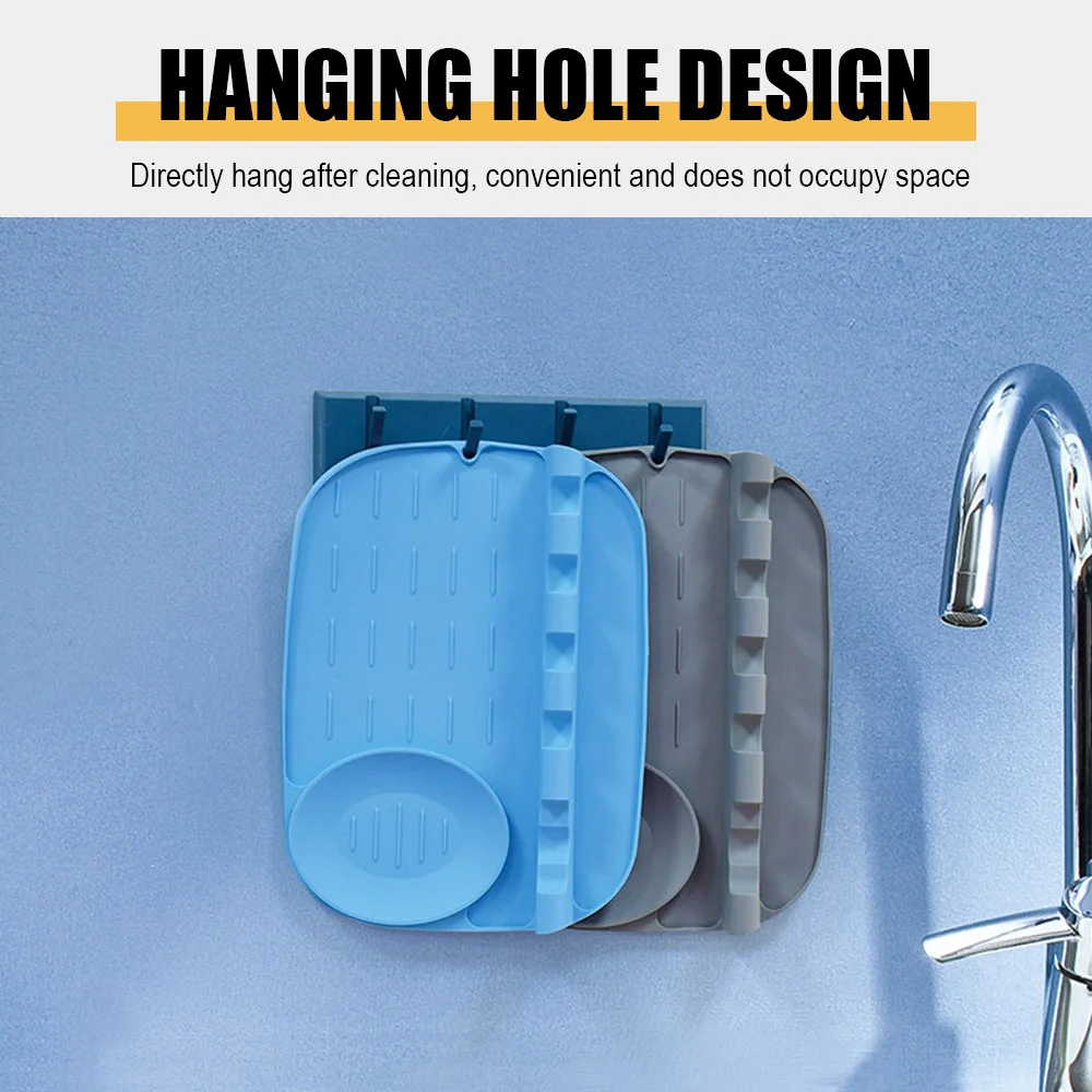 

Storage Rack Easy Clean Spatula Holder Non Slip With Drip Pad Spoon Rest Soft Silicone Cooking Tools For Kitchen Accessories