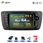 Автомобильный стерео DVD-мультимедийный плеер с DSP-чипом, Android 10, для Seat Ibiza 6j 2009, 2010, 2012, 2013, BT, Wi-Fi, радио, GPS-навигация