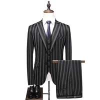 brand stripe suit for men groom best wedding suits 2021 slim blazers tuxedos business casual jacketvestpants