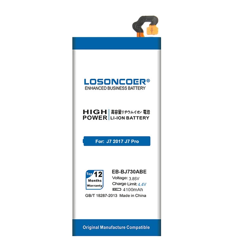 Аккумулятор LOSONCOER 4100 мАч для Samsung Galaxy J7 Pro 2017 EB-BJ730ABE/DS J730FM J730GM/DS J730K J730G | Мобильные