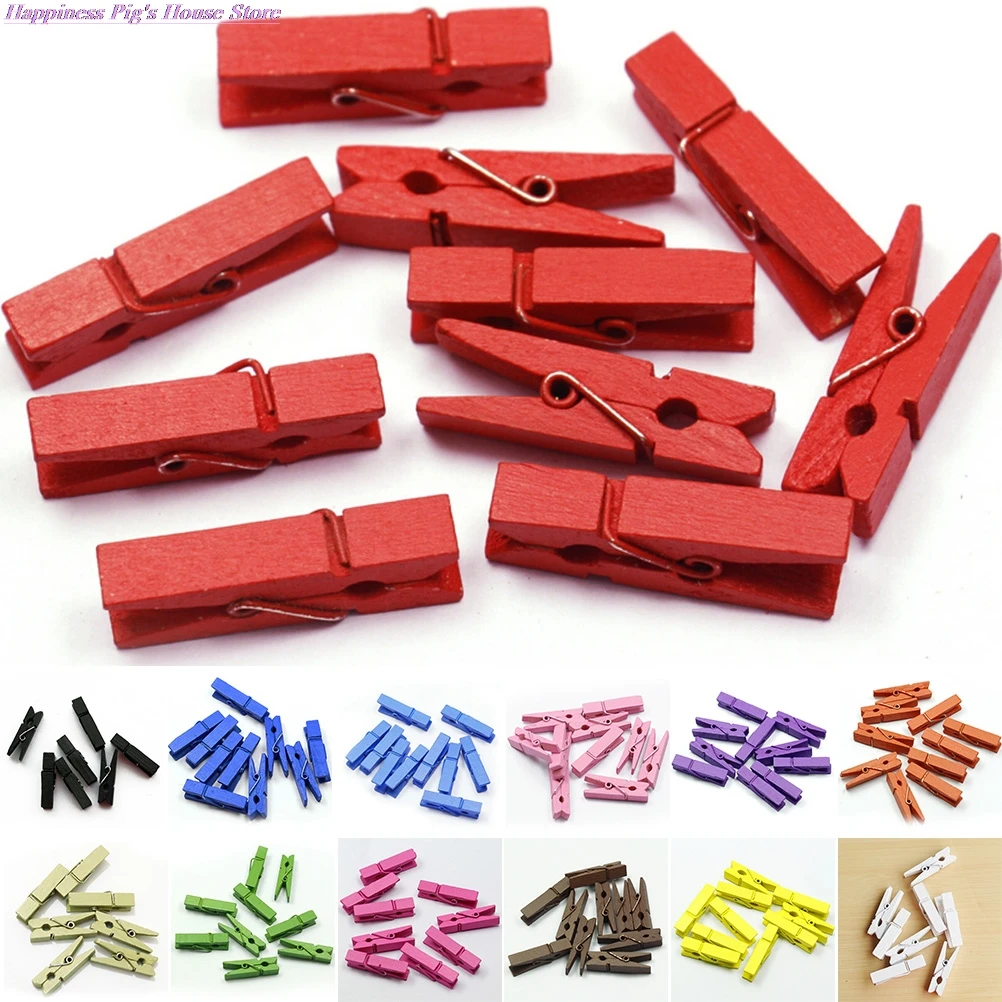 20 шт./упак. мини деревянные для одежды Фотобумага колышек прищепка Ведение
