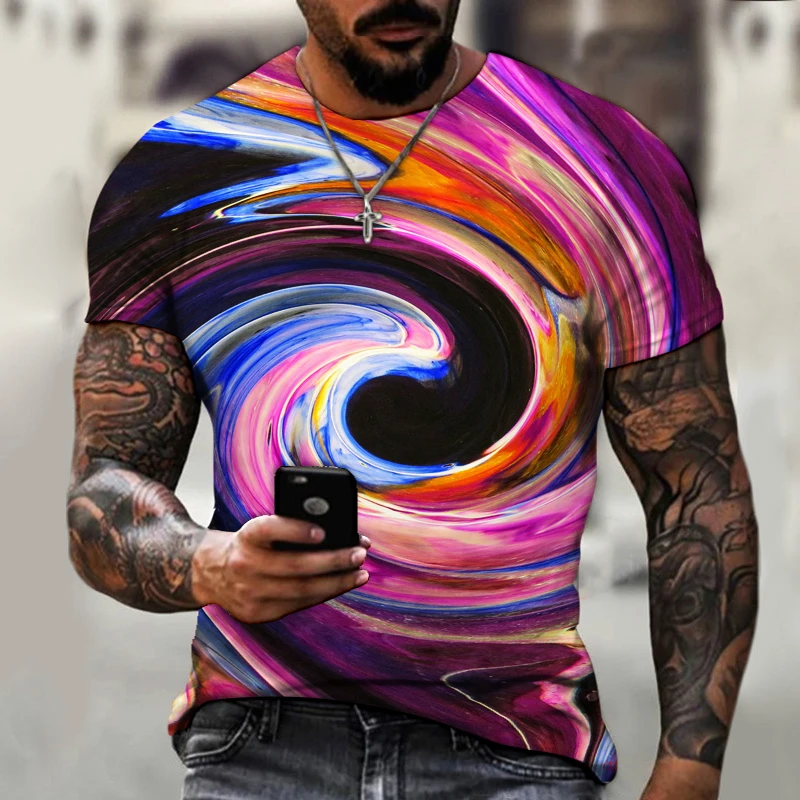 

International 2022 Creative Vortex Trend Cool Printing 3DT-shirt Men's T-shirt Printing T-shirt Summer T-shirt Oversized