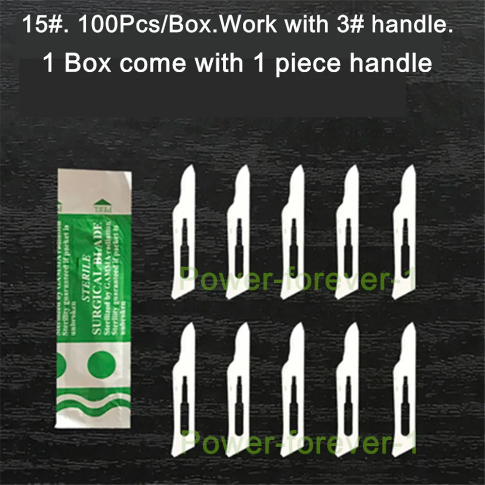 

101pi #3HandleX1 + # 15BladeX1Box хирургические лезвия ручка стоматологические медицинские инструменты из нержавеющей стали