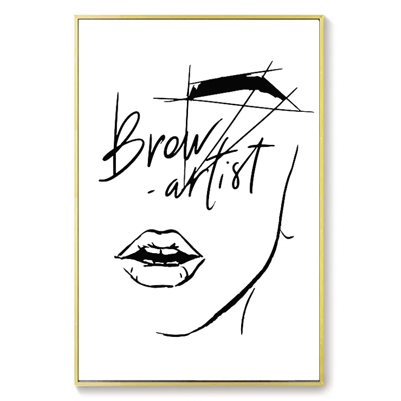 Настенный холст для макияжа бровей с принтом губ и ресниц постеры печать салона
