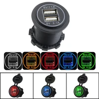 12 24v automobile and motorcycle universal dual usb car fast charge car usb charger auto car charging adapter for phone pad