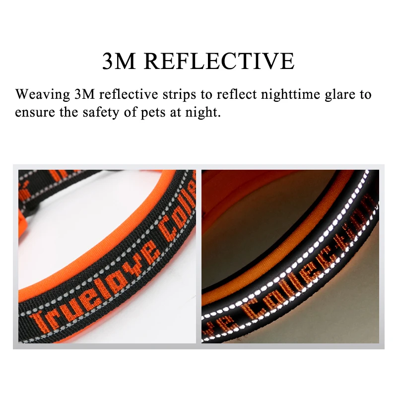 Truelove P Chain нейлоновый ошейник для домашних животных Регулируемый светоотражающий