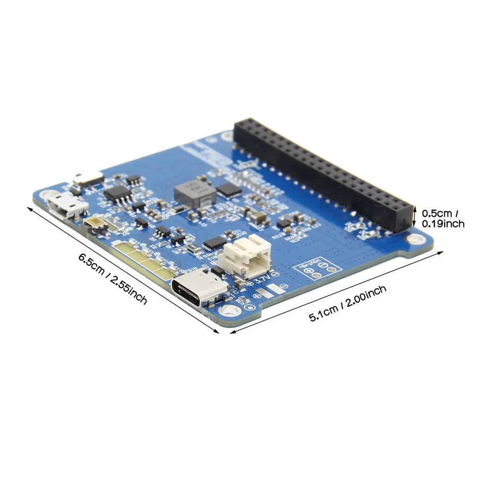 Raspberry Pi 4 UPS HAT 2 с тип-c, модуль платы расширения литиевой батареи(без батареи) для Raspberry Pi 4 Модель B/3B+/3B