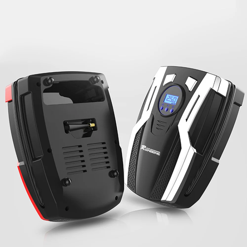 

12V Vehicle Mounted LCD Backlight Display Vehicle Inflatable Pump Pneumatic Pump Motor Tyre Inflator(Silver)