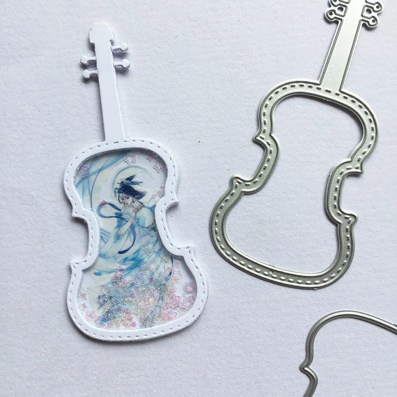 Violin knife mold metal cutting silver craft set handmade special gift stamp and DIY scrapbook embossed template | Дом и сад