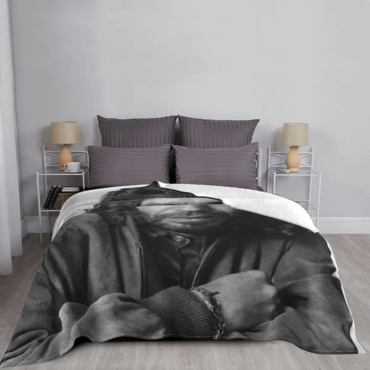 

Manta tejida De La Isla para cama, colcha a cuadros, manta para bebé
