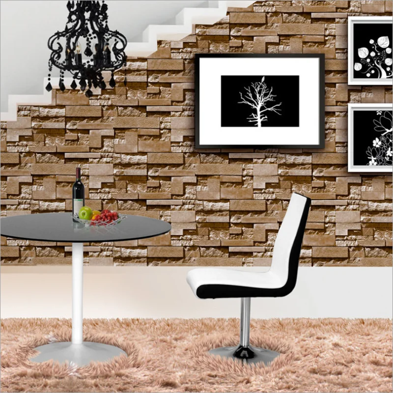 

Vinyl Brick Pattern 3D Wallpaper Roll Vintage Waterproof Bedroom Home Decoration Wallpapers Stereoscopic Living Room Wall paper