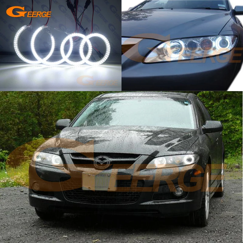 Для Mazda 6 Mazda6 Mazdaspeed MS6 gg 2002 2008 ультра яркий 4 шт. SMD СВЕТОДИОДНЫЙ ангельские глазки halo