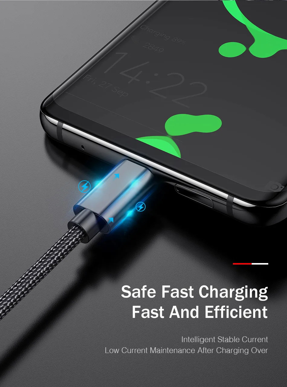 1 м USB C кабель для быстрой зарядки usb type C кабель для samsung Galaxy S10 S9 S8 Note 8 OnePlus 2 3 4 5 6 6t Xiaomi 8 9 nintendo