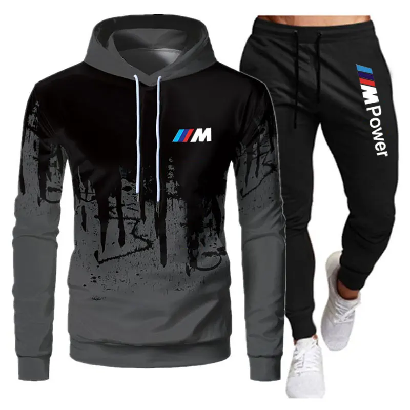 

2021 men's sportswear bmw m sweatshirt + hooded jumper men's sportswear casual suit size