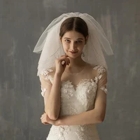 v624 six layers strengthen luxury short bridal veil cathedral rhinestones wedding veil with comb for bride
