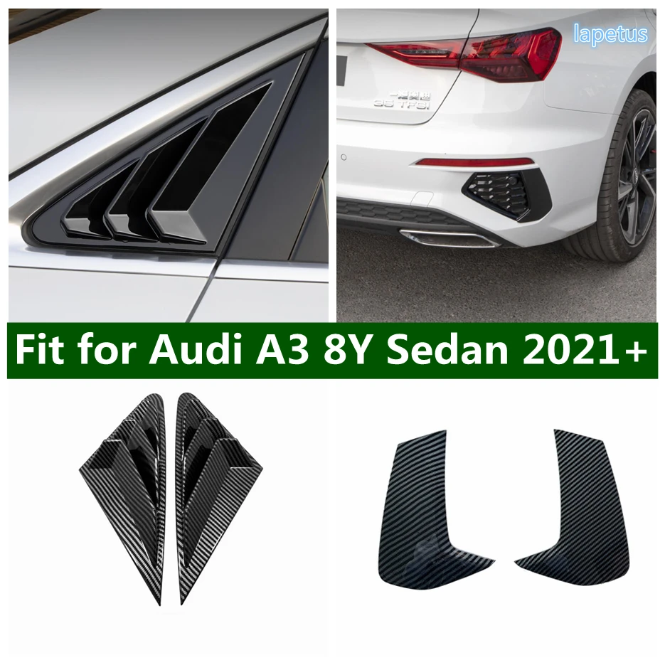 

Lapetus Rear Tail Fog lights Lamp / Window Triangle Shutters Blinds Cover Trim ABS Accessories Fit For Audi A3 8Y Sedan 2021