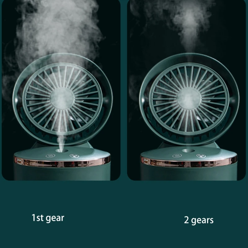 

3 Speed Misting Fan with Humidifier Desk Fan 2000mAh USB Rechargeable Air Conditioner Fan for Home Office Room Outdoor