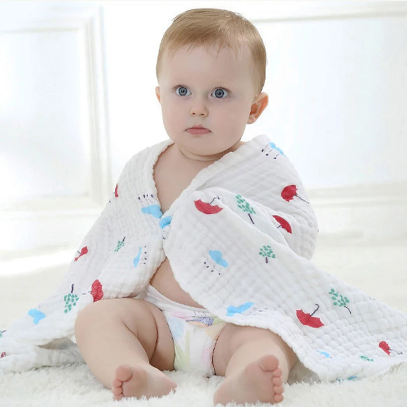 

105*105 см детское полотенце, 6 слоев хлопка, Марлевое одеяло для новорожденных, удобный мягкий муслиновый банный халат для малышей, товары для ...