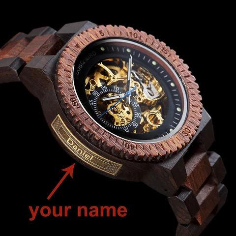 Персонализированные часы для мужчин BOBO BIRD Wood автоматические часы Relogio Masculino на заказ юбилейные подарки для него Бесплатная гравировка
