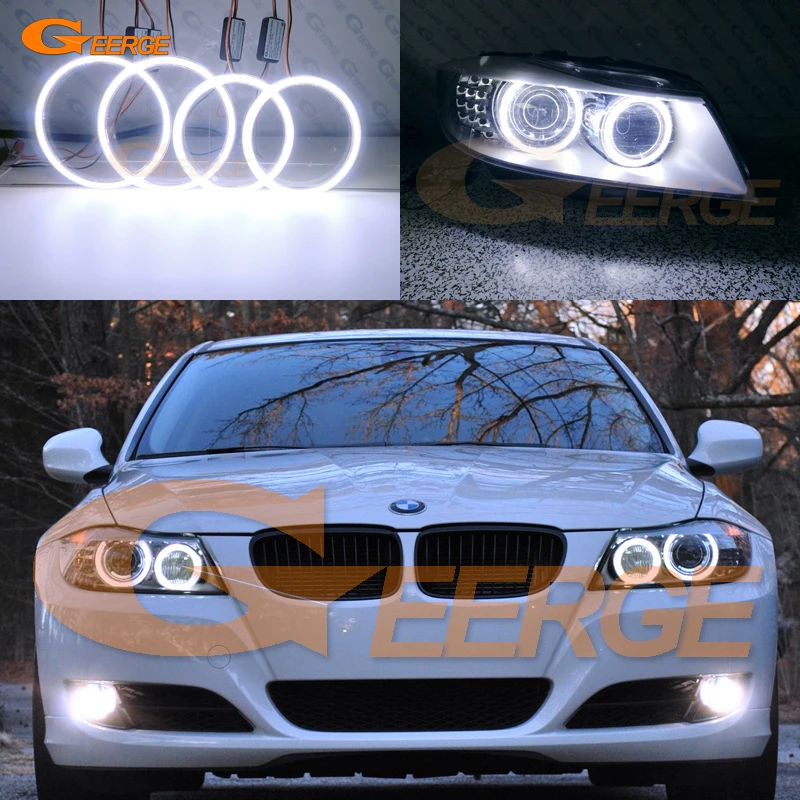 Отличный COB led angel eyes halo rings ультра яркий дневной светильник для BMW 3 серии E91 E90 LCI 2009