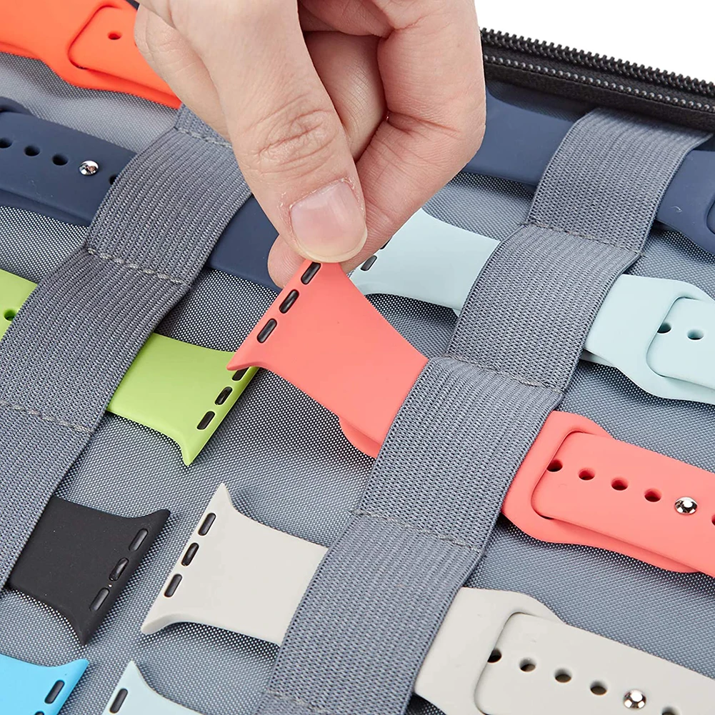 Durable 40 Slot Felt Watch Organizer Box Watchband Storage Case for Apple Band Pouch Strap Holder Bag | Электроника