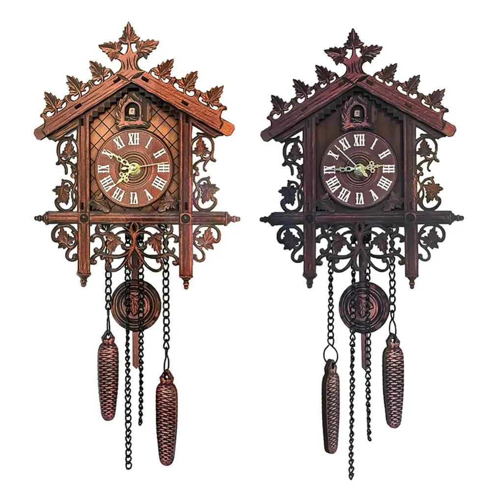 Винтажные часы ручной работы Cuckoo домашние настенные с качели на дереве