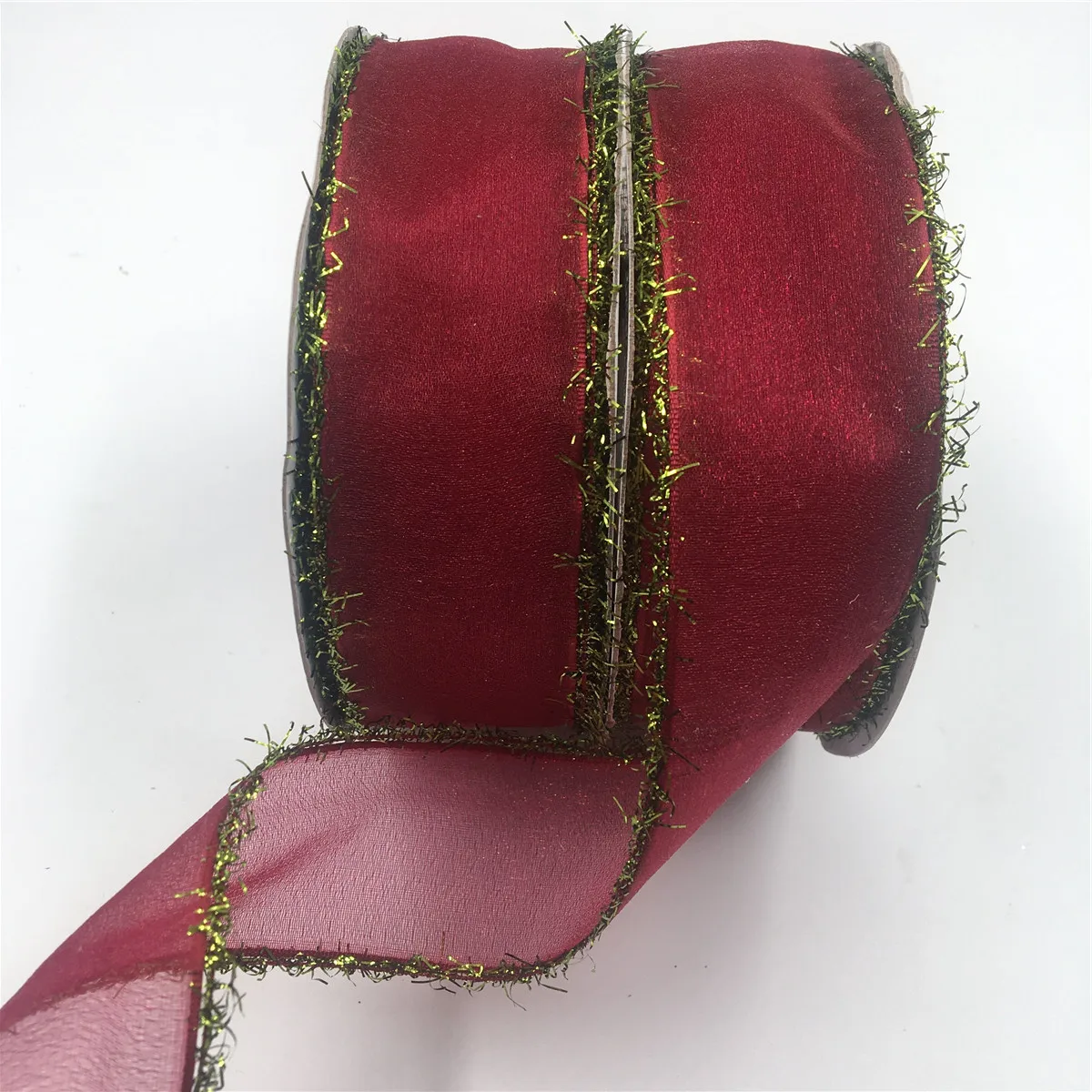 38 мм 25 ярдов с проводным краем Рождественская атласная лента для праздничного