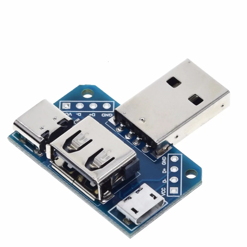 USB головное распределительное устройство мужской usb-разъем для type-c Micro Female USB 2,54-4 P тестовая плата передачи USB адаптер пластина XY-USB4