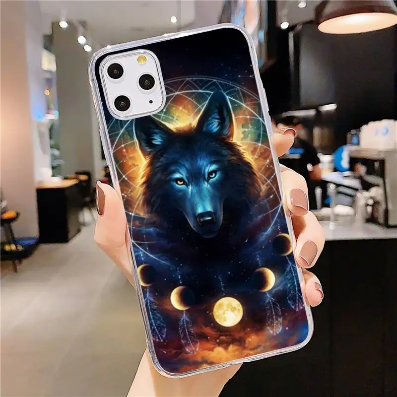 

Magical Animal Wolf Deer tiger Phone Case Transparent soft For iphone 5 5s 5c se 6 6s 7 8 11 12 plus mini x xs xr pro max
