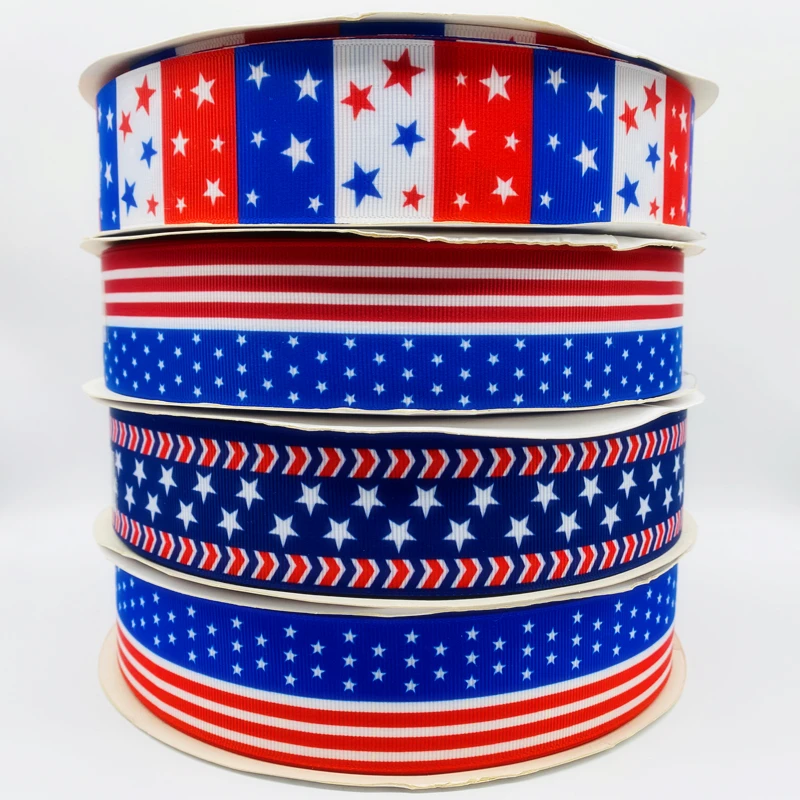 5 ярдов/лот 38 мм корсажная лента с принтом американского флага Полиэстеровые