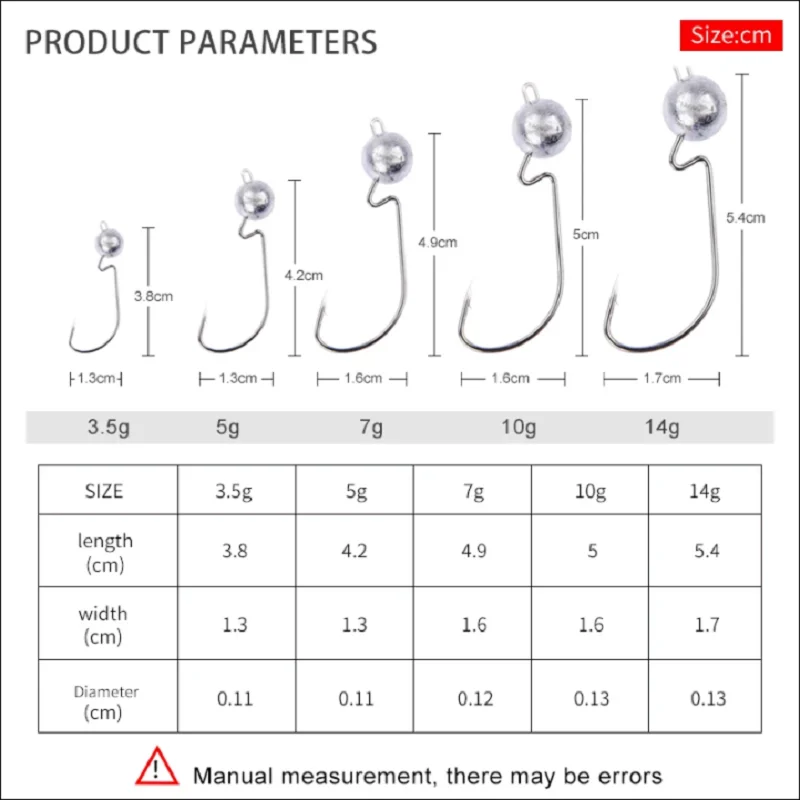 5 шт./лот джиг с открытой головой 3g 5g 7g 10g 14g крючок из высокоуглеродистой