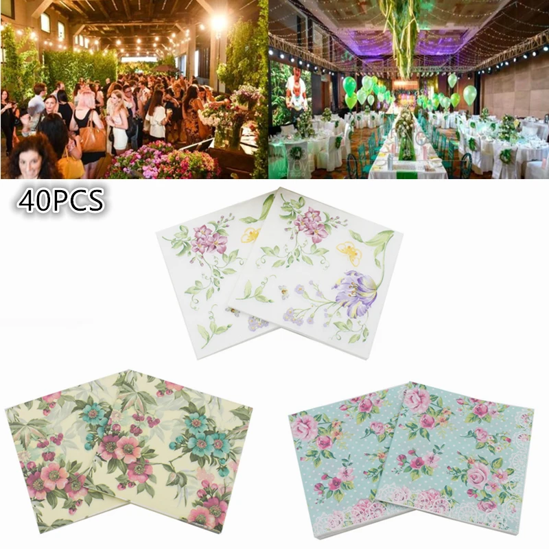 40 листов бумажное полотенце с цветочным рисунком | Дом и сад