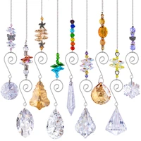 hd 9pcs hanging crystals chandelier prisms ornament rainbow maker sun catchers for giftgarden decorationwindowhomeplants