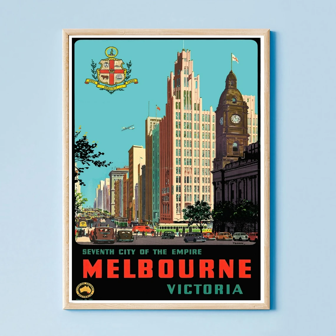 

Reprint of the Vintage Travel Poster to Melbourne Australia Decoration Retro Vintage Art Poster Print Home Decor Wall Painting
