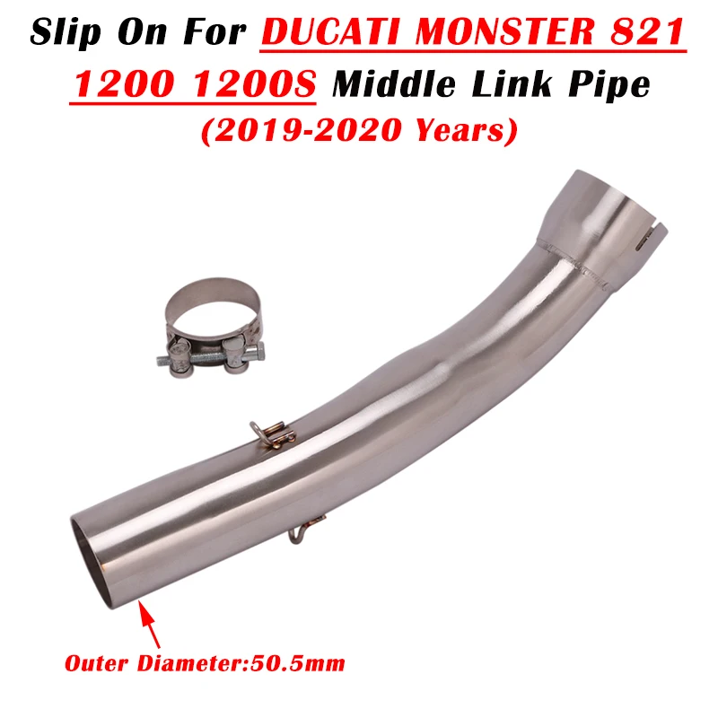 

Slip On For DUCATI Monster 821 Monster 1200 1200S 2018 2019 2020Motorcycle Exhaust Muffler Escape Modiifed Middle Link Pipe