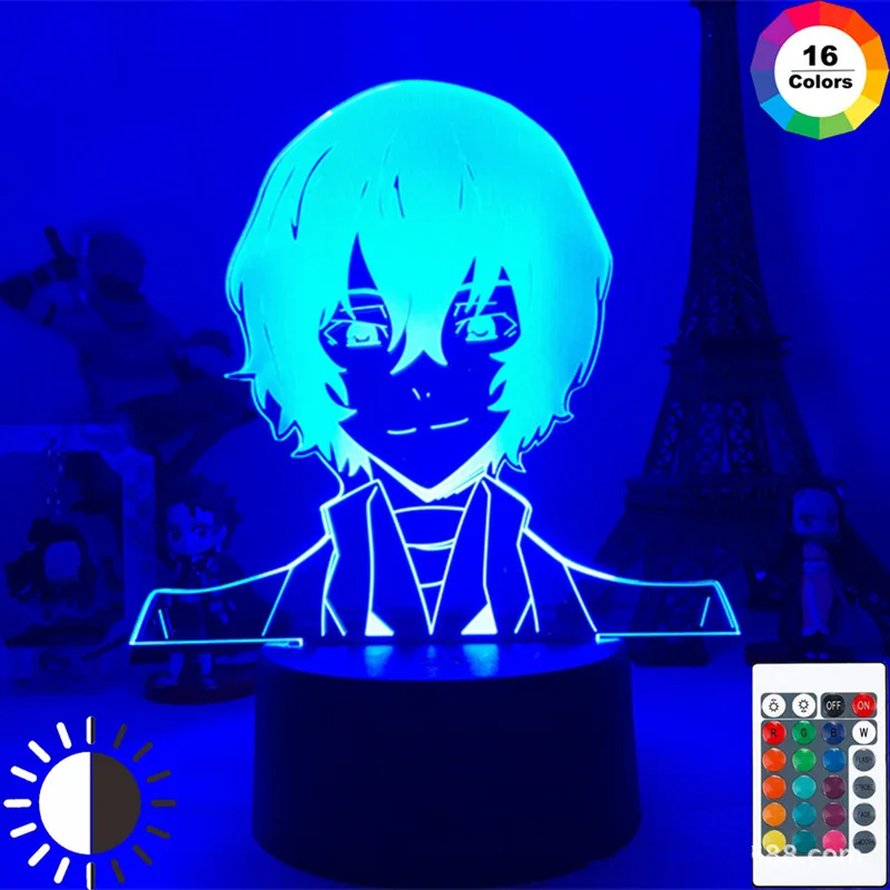

Аниме бродячие псы фигурка Модель 3D лампа Dazai экшн-фигурки светодиодсветильник DIY Украшение аниме влюбленных подарки Прямая поставка